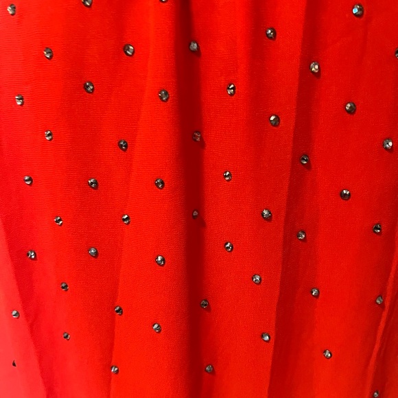 NWT Erin Featherston red silk and rhinestone maxi halter dress - Picture 3 of 3